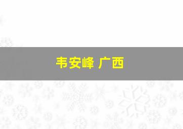 韦安峰 广西